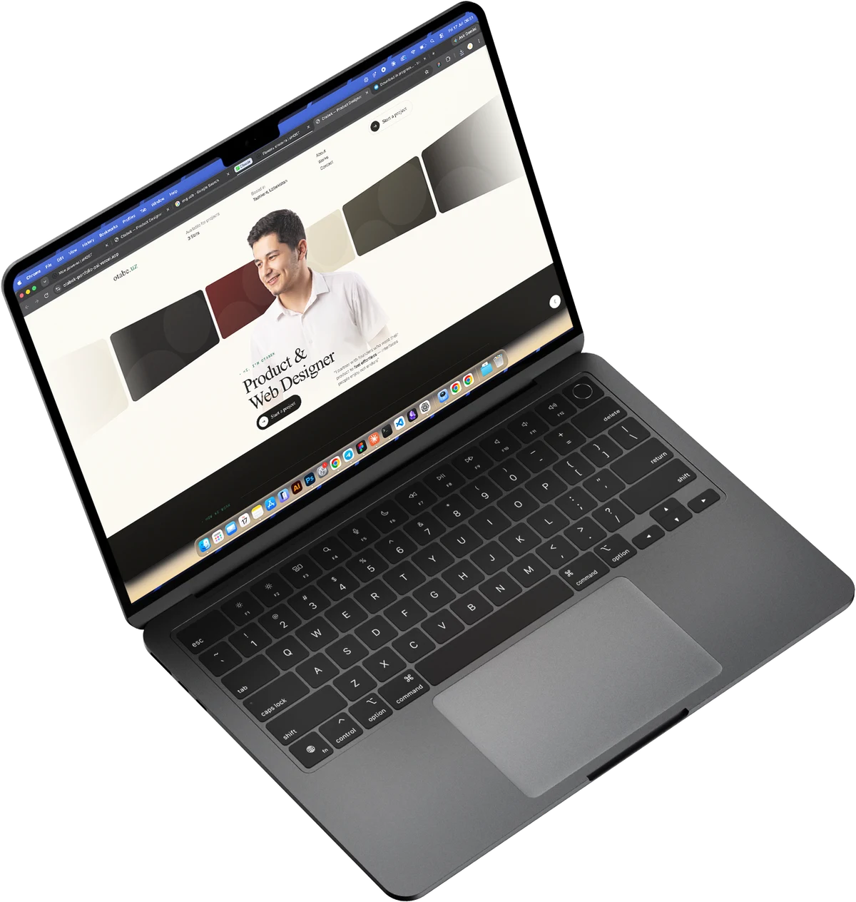 otabe.uz sayti ochiq turgan MacBook
